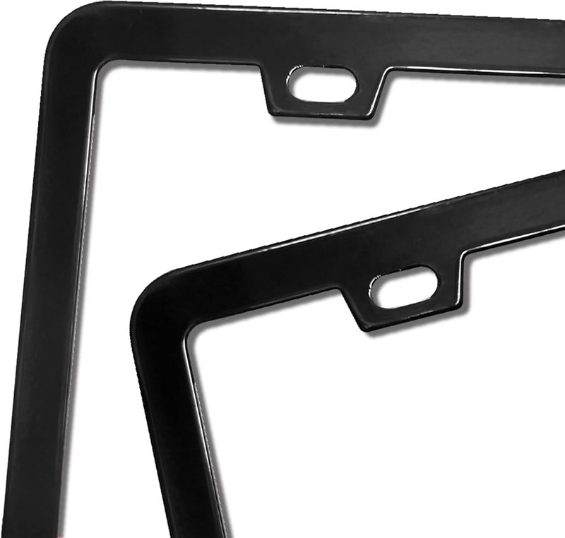 ZukMi 2 Pack License Plate Frame for Car Matte Metal Aluminum Rust-Proof License Plate Holder Cover Gloss Black Front Rear Number Tag Frame for Men Women Universal Fit (Black) - Image 5